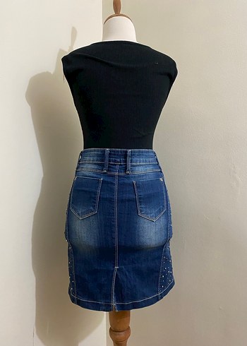 Y2K Denim Mini Etek - Görsel 3