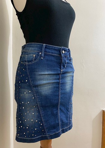 Y2K Denim Mini Etek - Görsel 2