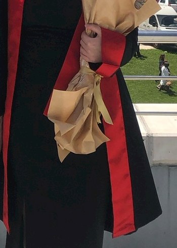 Drapeli Siyah Midi Elbise - Görsel 4