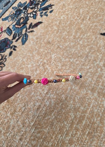 Boncuklu Bohem Örgü Saç Bandı - Görsel 3