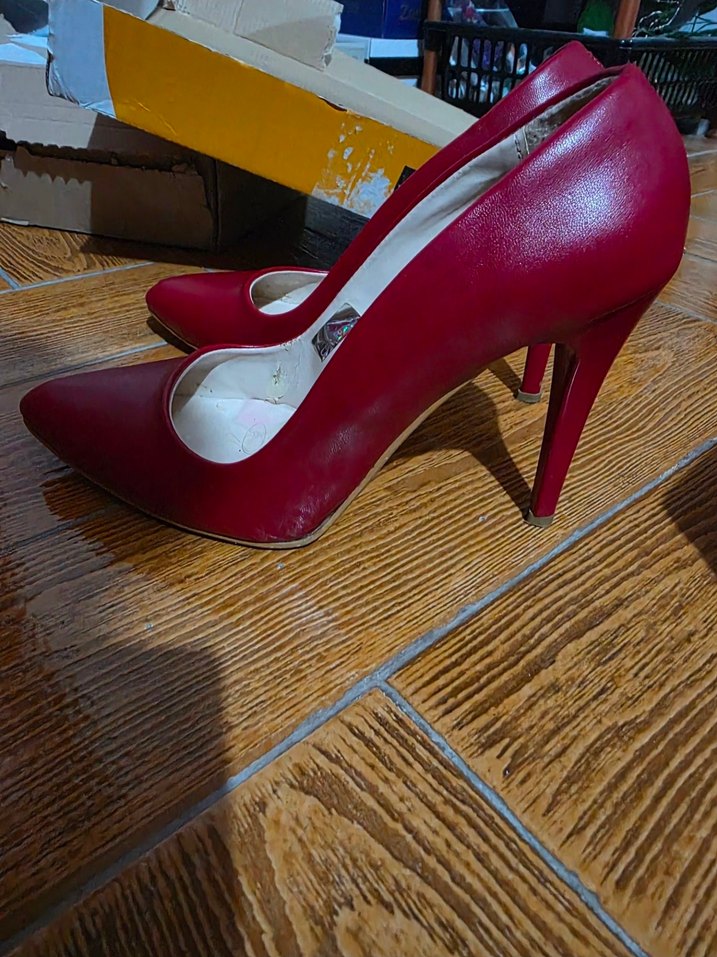 Kırmızı Stiletto Topuklu Kadın Ayakkabı - Görsel 5