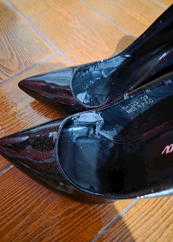 Siyah Parlak Kadın Stiletto - Görsel 5