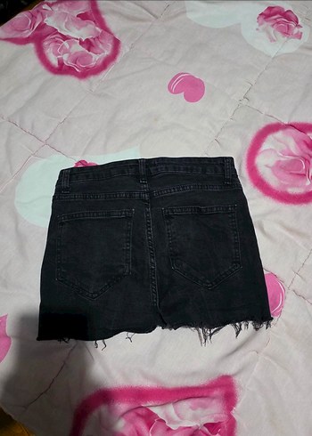 Siyah Mini Denim Şort - Görsel 3