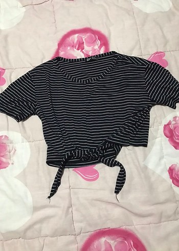 Çizgili Siyah Tişört - Görsel 2