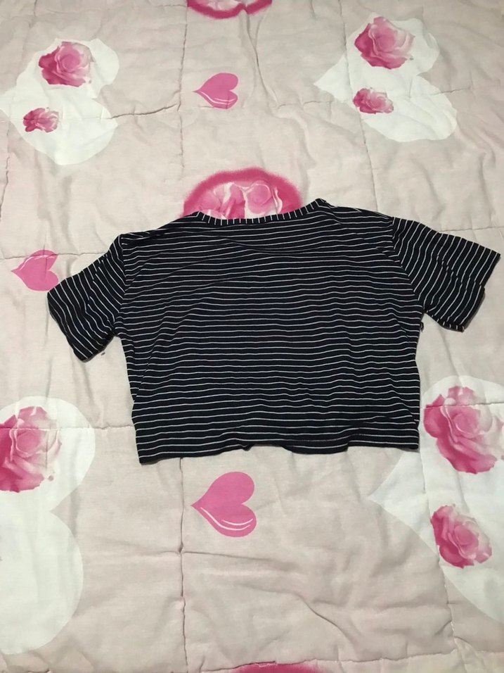 Çizgili Siyah Tişört - Görsel 3