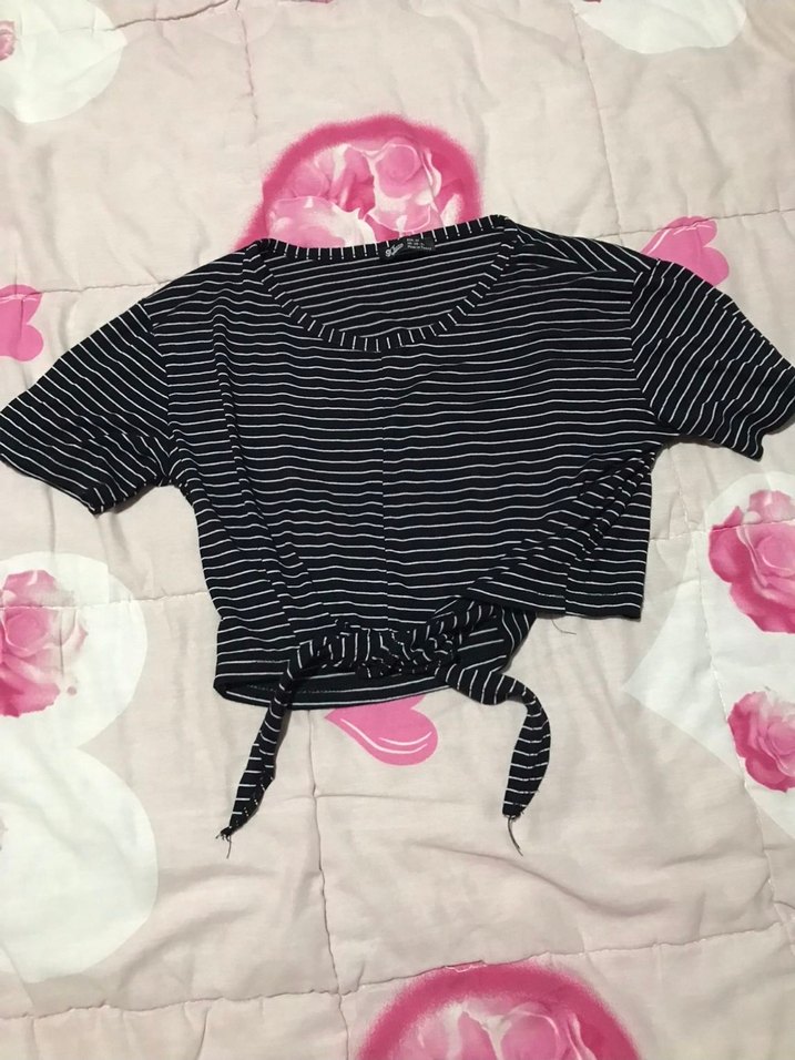 Çizgili Siyah Tişört - Görsel 2