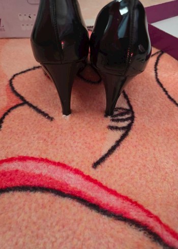 Siyah Rugan Stiletto Topuklu Ayakkabı - Görsel 6