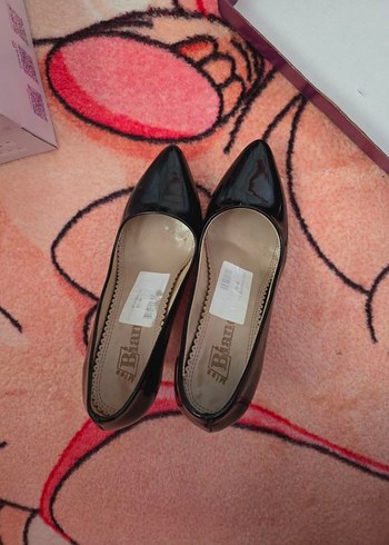 Siyah Rugan Stiletto Topuklu Ayakkabı - Görsel 3