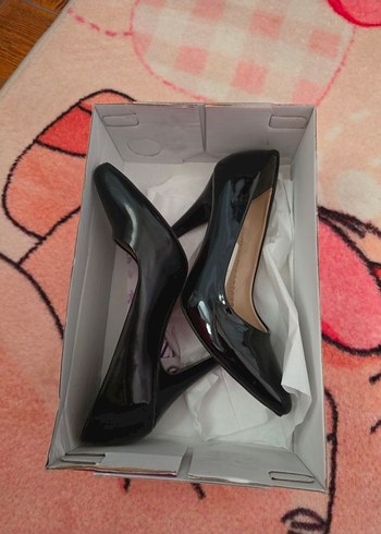 Siyah Rugan Stiletto Topuklu Ayakkabı - Görsel 2