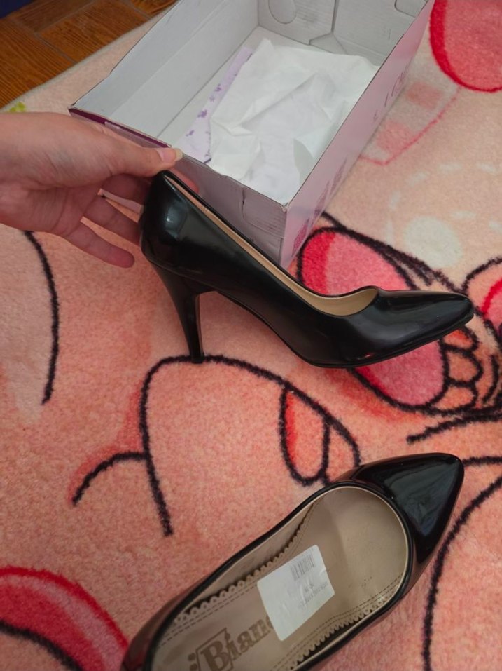 Siyah Rugan Stiletto Topuklu Ayakkabı - Görsel 4