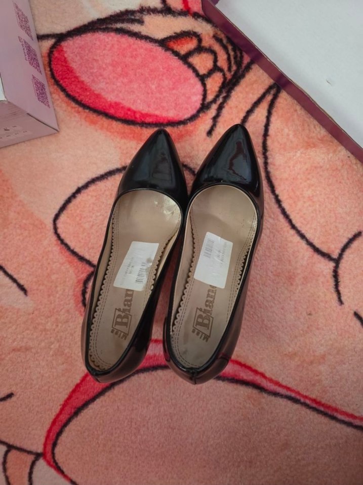 Siyah Rugan Stiletto Topuklu Ayakkabı - Görsel 3