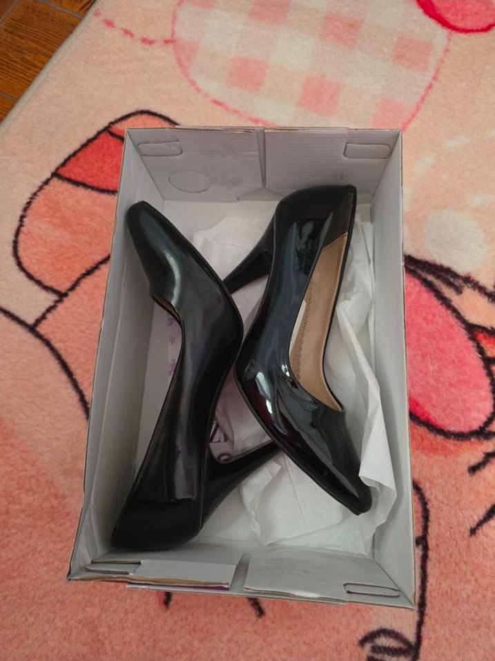 Siyah Rugan Stiletto Topuklu Ayakkabı - Görsel 2