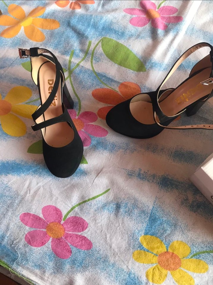 Siyah  Platform Topuklu Ayakkabı - Görsel 2