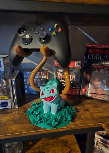 Bulbasaur Temalı Oyun Kolu-Kulaklık Tutucu