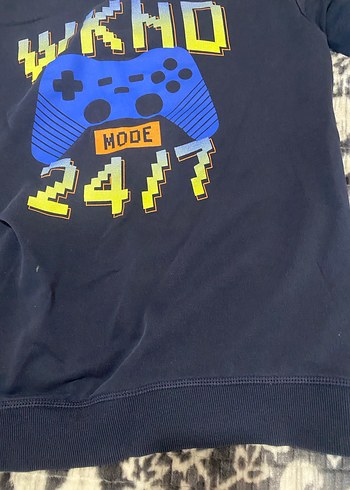 Erkek Çocuk Baskılı Lacivert Sweatshirt - Görsel 4