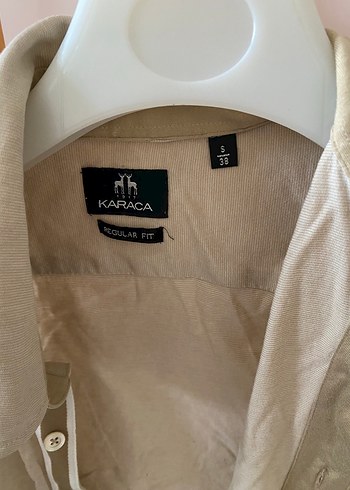 Bej Keten Uzun Kollu Düğmeli Erkek Gömlek - Görsel 2