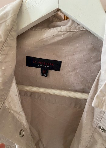 Bej Keten Düğmeli Uzun Kollu Gömlek - Görsel 3