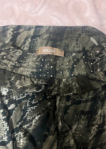 Kadın Gri Yılan Desenli Uzun straplez tulum - Görsel 4