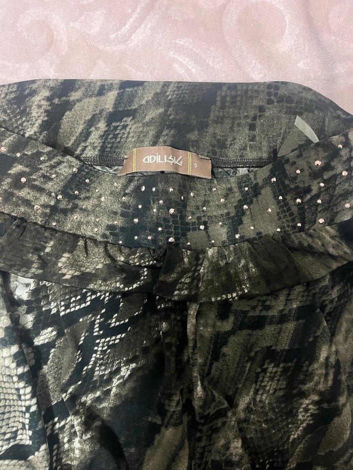 Kadın Gri Yılan Desenli Uzun straplez tulum - Görsel 4