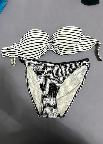 Zebra Desenli Strappy Bikini Takımı - Görsel 2