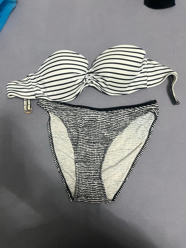 Zebra Desenli Strappy Bikini Takımı - Görsel 2