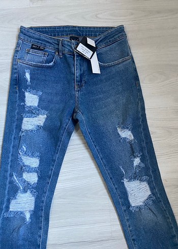 Kadın Koyu Mavi Sıkı Kesim Denim Pantolon - Görsel 2