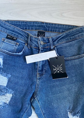 Kadın Koyu Mavi Sıkı Kesim Denim Pantolon - Görsel 3