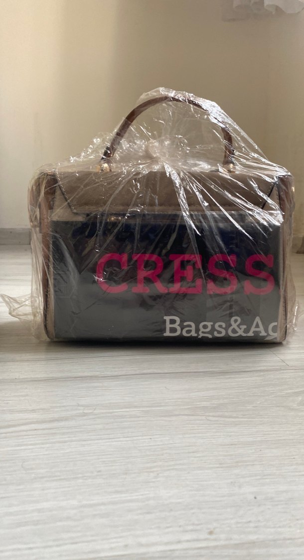 Bej Kadın Deri Tokalı Çanta - Görsel 3