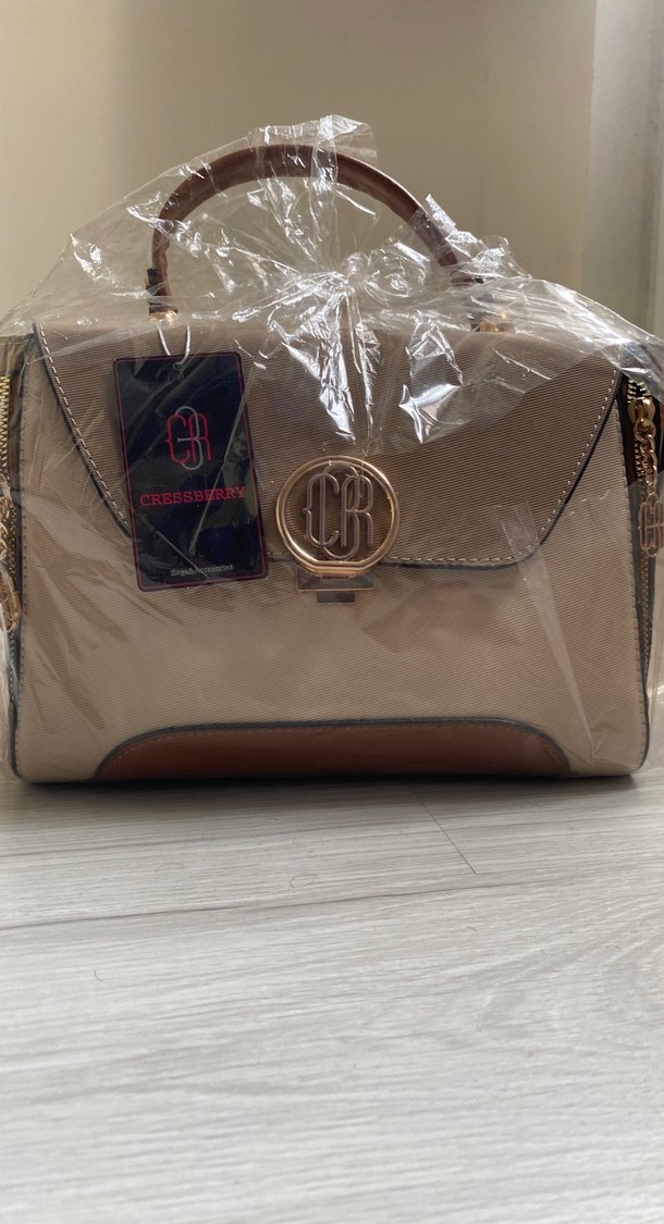 Bej Kadın Deri Tokalı Çanta - Görsel 2