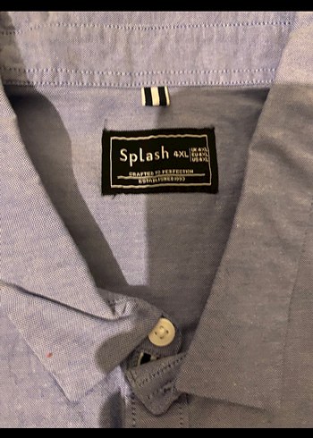 Mavi Kısa Kollu Denim Gömlek - Görsel 3