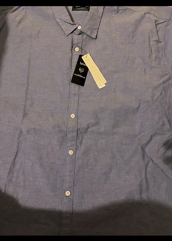 Mavi Kısa Kollu Denim Gömlek - Görsel 4