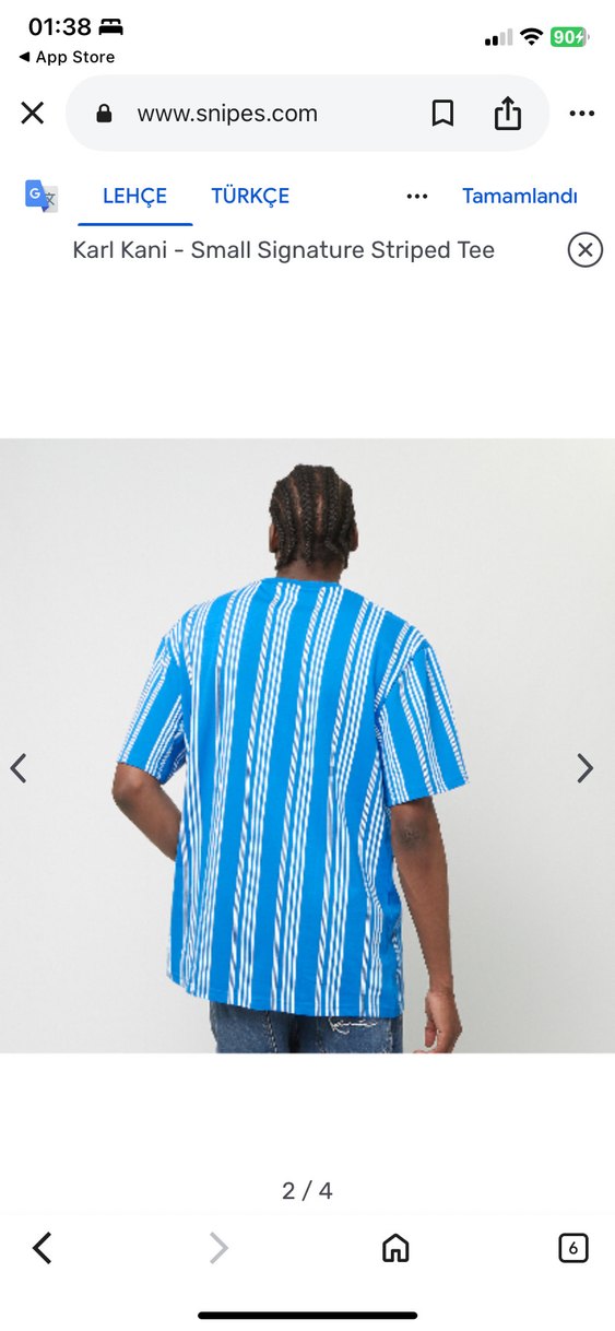 Mavi Çizgili Erkek Tişört - Görsel 4