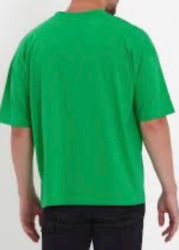 Yeşil Oversize Basic Erkek Tişört - Görsel 3