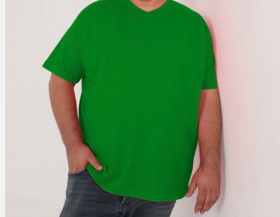 Yeşil Oversize Basic Erkek Tişört - Görsel 4