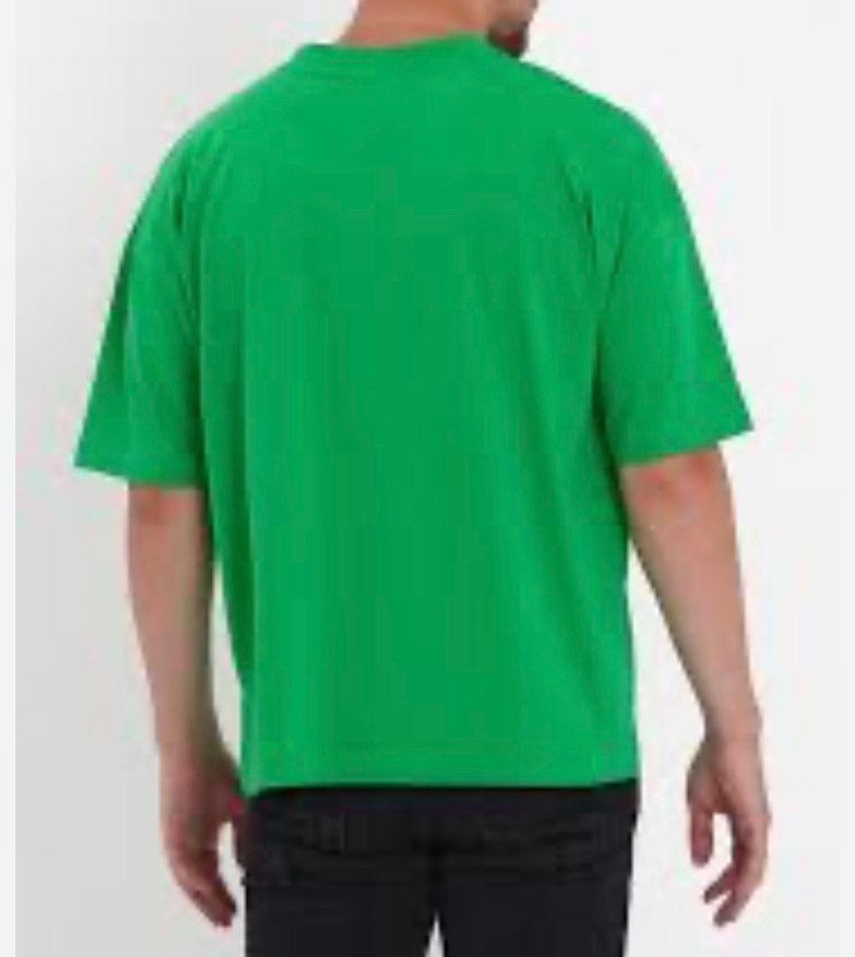 Yeşil Oversize Basic Erkek Tişört - Görsel 3