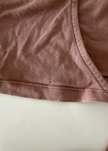 Kadın somon rengi Kısa Kemerli Crop Top - Görsel 3