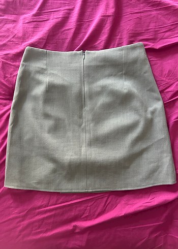 Gri Kemerli Mini Etek - Görsel 2