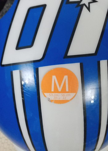 Mavi Baskılı Bisiklet Kaskı Velcro Askılı - Görsel 3