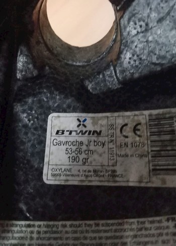 Mavi Baskılı Bisiklet Kaskı Velcro Askılı - Görsel 4