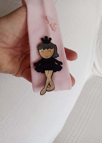 Çiçek ve Dansçı Nakışlı Pembe Çocuk Saç Bantları - Görsel 4