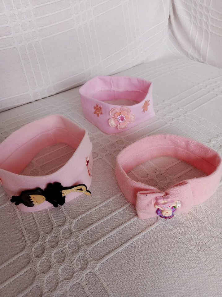 Çiçek ve Dansçı Nakışlı Pembe Çocuk Saç Bantları - Görsel 5