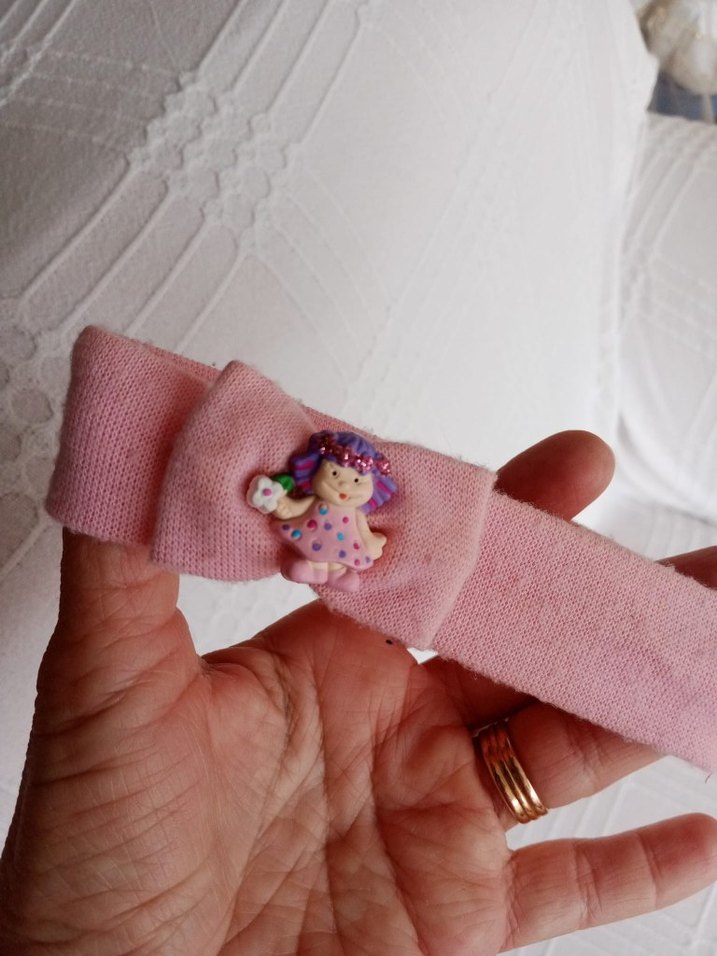 Çiçek ve Dansçı Nakışlı Pembe Çocuk Saç Bantları - Görsel 3