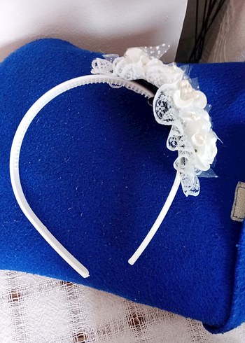 Dantel Detaylı Beyaz Çocuk Taç - Görsel 2