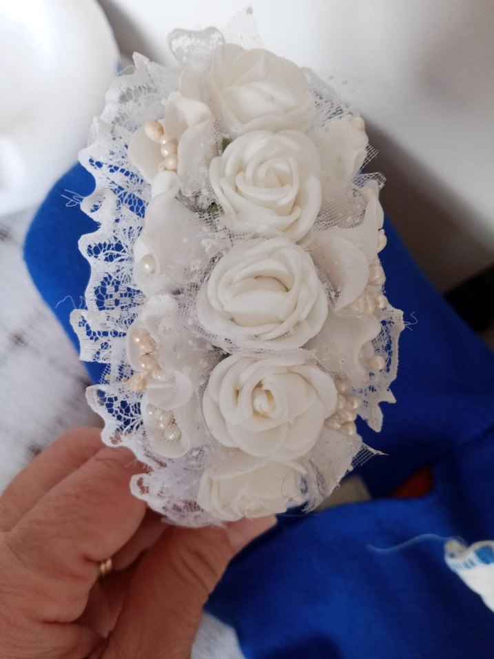 Dantel Detaylı Beyaz Çocuk Taç - Görsel 3