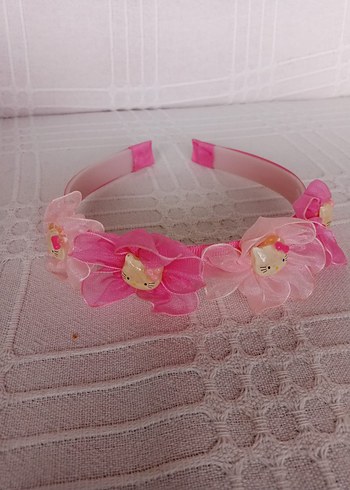 Pembe Çiçekli Kurdeleli Çocuk tacı - Görsel 2