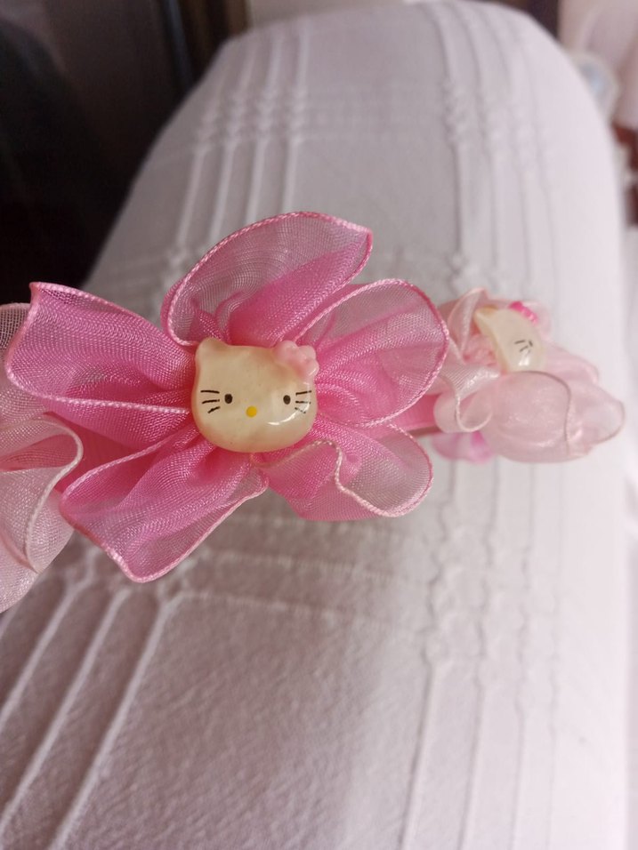 Pembe Çiçekli Kurdeleli Çocuk tacı - Görsel 4