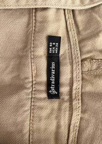 Bej Denim Bel Detaylı Rahat Kadın Tulum