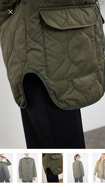 Trendyol & Milla Haki Oversize Kapitone Mont