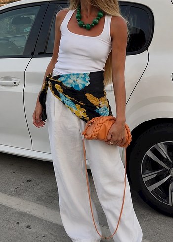 Zara Beyaz Minimalist Yazlik Kombin Bel Sali Kombin Rahat Ve Sik