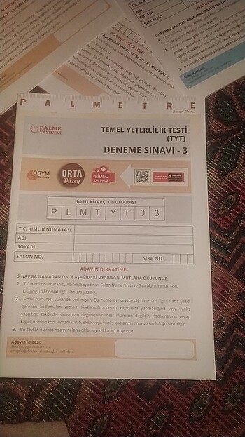 Palme yayını tyt genel deneme 